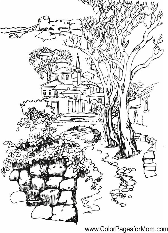 Detailed Landscape Coloring Pages For Adults - Part 4